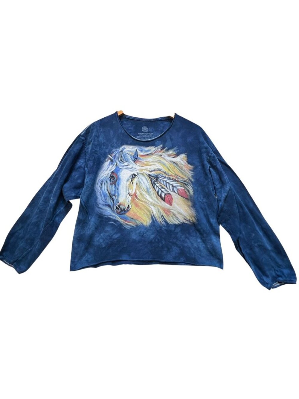 The Mountain Women's War Horse Breaking Dawn T-Shirt  Sz L Blue Tie Dye